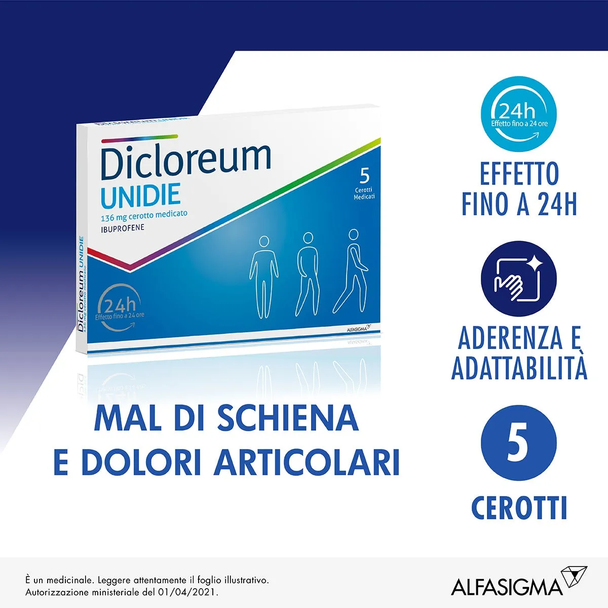 Dicloreum Unidie Cerotti Medicati Per Dolori Muscolari, Dolori Articolari, Traumi - immagine 2