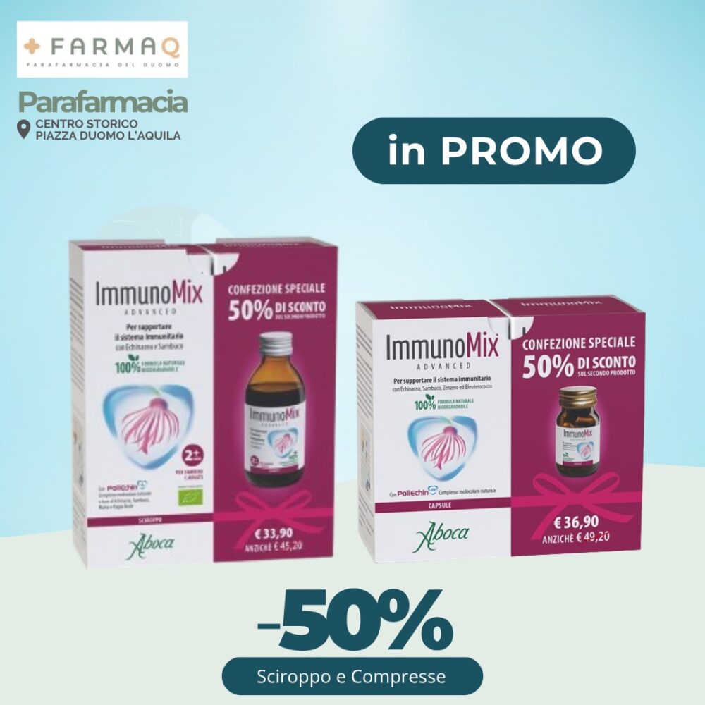 Aboca ImmunoMix pacco doppio - Aboca ImmunoMix pacco doppio - FarmAQ - Parafarmacia del Duomo L'Aquila