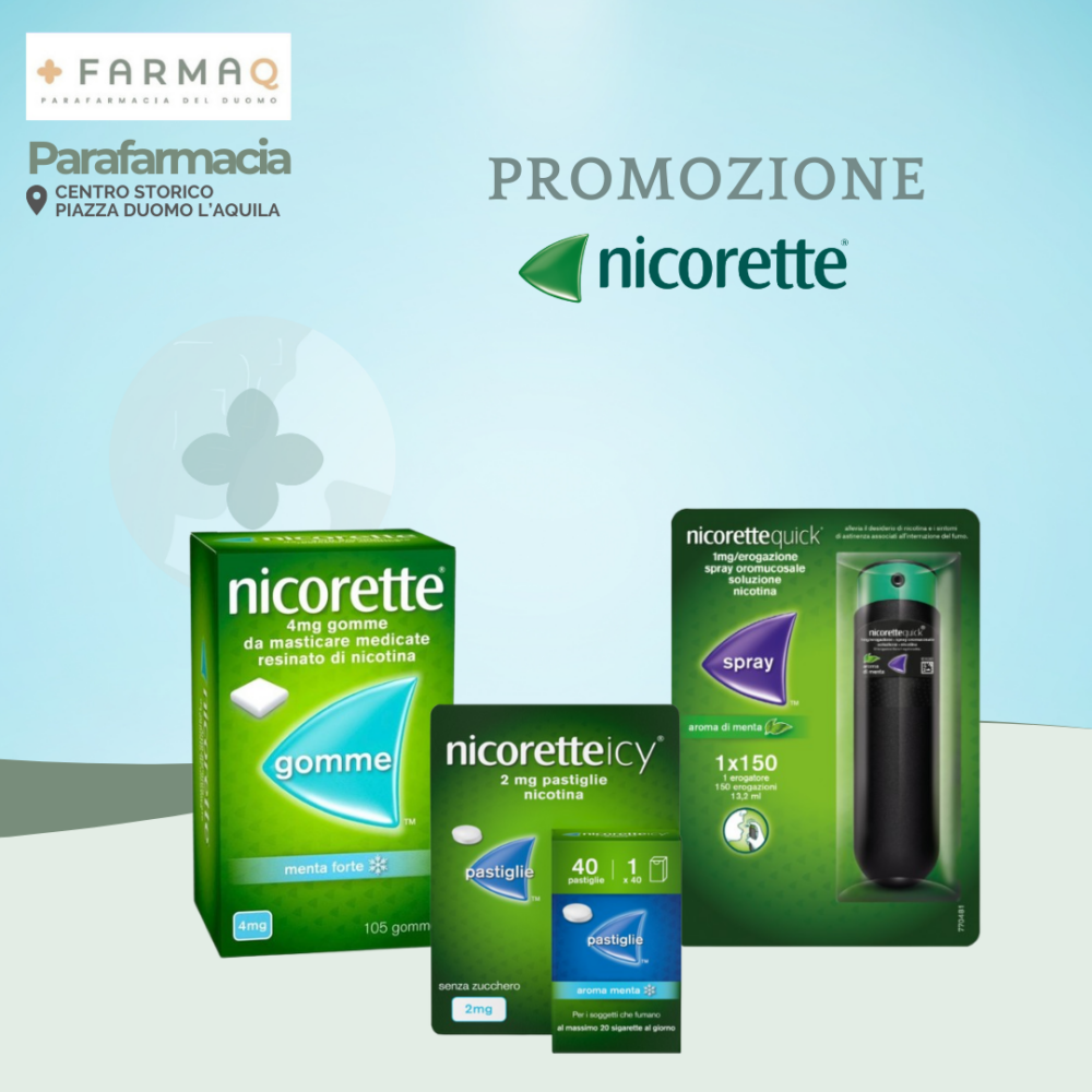 Nicorette gomme - Nicorette gomme - FarmAQ - Parafarmacia del Duomo L'Aquila