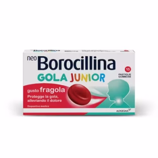 Neoborocillina Gola Junior Per Il Mal Di Gola Nei Bambini 15 Pastiglie Gommose Gusto Fragola