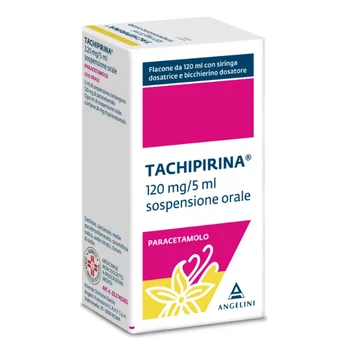 TACHIPIRINA Paracetamolo 120 mg/5 ml Sospensione Orale 120 ml Gusto Vaniglia Caramello