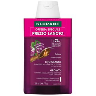 Klorane Shampoo Chinina Crescita per Rinforzare Capelli Fragili Flacone da 200ml