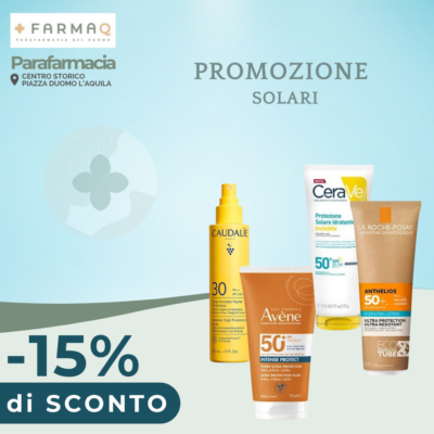 Nuovi Solari 2026 -15% - FarmAQ - Parafarmacia del Duomo L'Aquila - parafarmacia benessere e salute