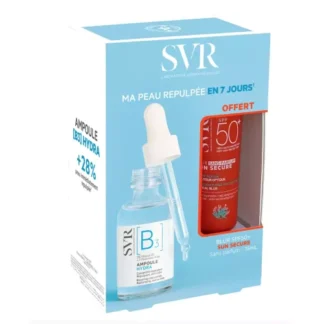 SVR [B3] Hydra Ampoule 30ml + Sun Secure Blur Senza Profumo SPF50 + Set Regalo Gratuito da 15ml