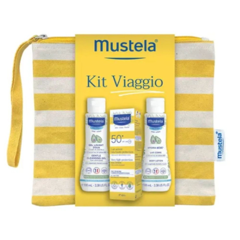 Mustela Kit Viaggio Latte Solare SPF50+40ml + Detergente 100ml + Idratante 100ml