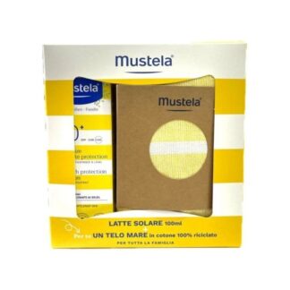 Mustela Latte Solare SPF50+ Protezione Alta per Bambini 100ml + Telo Mare