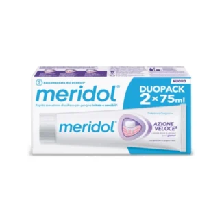 Meridol Dentifricio Azione Veloce per Gengive Sensibili 2 Tubetti da 75ml