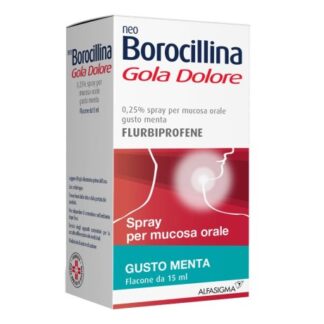 NEOBOROCILLINA GOLA DOLORE*1 flaconcino spray 15 ml 37,5 mg menta o Limone e Miele
