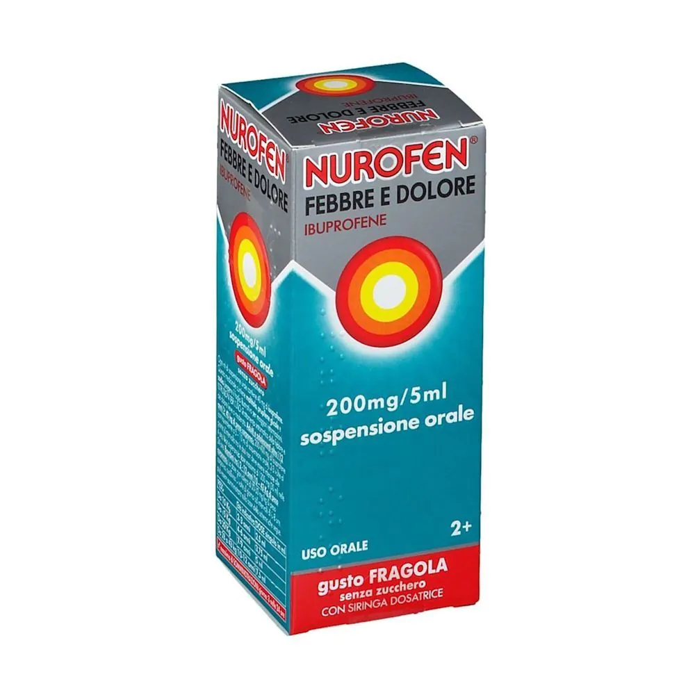 Nurofen Febbre E Dolore 200mg/5ml Sospensione Orale Gusto Fragola Senza Zucchero 100 ml