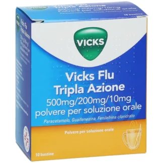 Vicks Flu Tripla Azione Polvere Paracetamolo Influenza 10 Buste