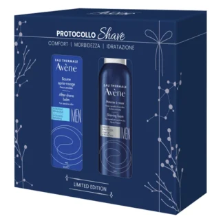 Avène Eau Thermale Men Cofanetto di Bellezza Protocollo Shave Schiuma da Barba 200 ml + Balsamo Dopobarba 50 ml Rasatura Confortevole