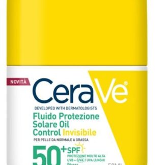 Cerave fluido protezione solare oil control invisibile spf50+ 50 ml