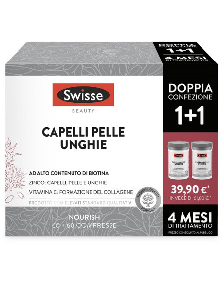 Swisse Capelli Pelle Unghie Integratore 60+60 compresse